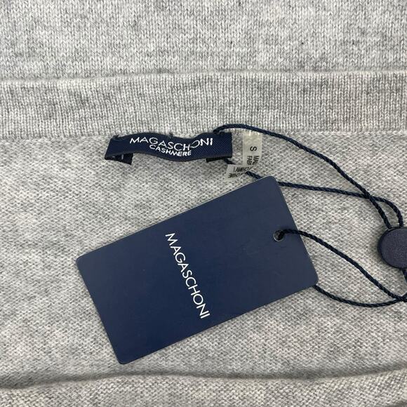 Magaschoni 100% Cashmere Square Neck Tunic Sweater Gray Size S - Picture 7 of 7